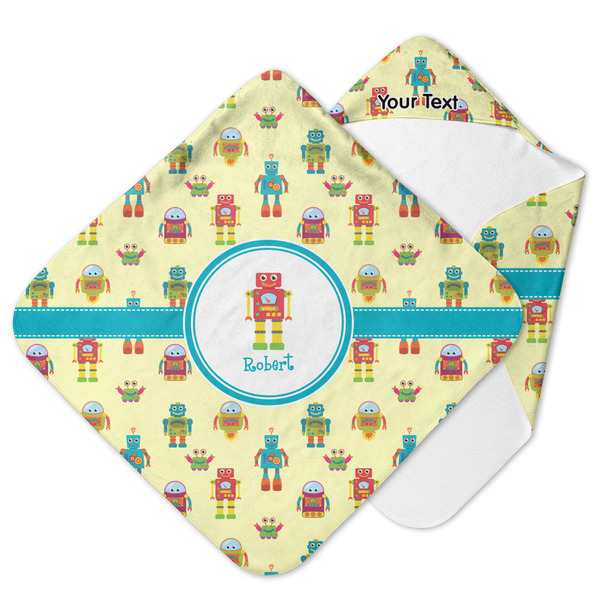 Custom Robot Hooded Baby Towel (Personalized)