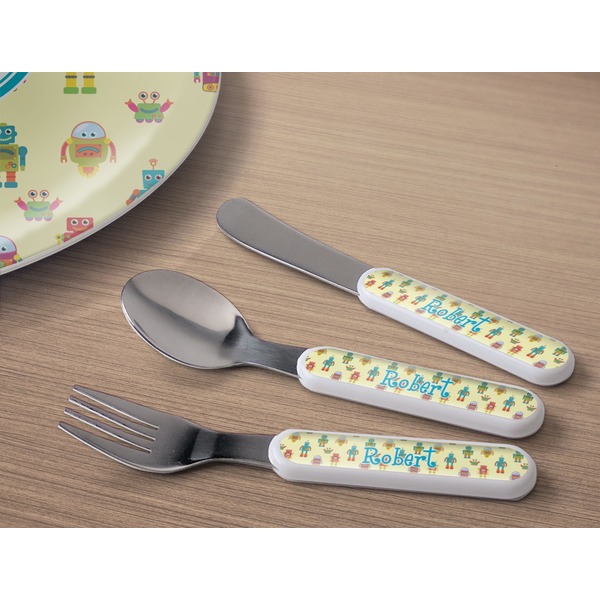 Robot Kids Flatware w/ Plate