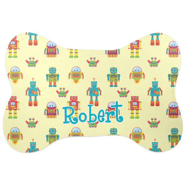 Custom Robot Bone Shaped Dog Food Mat (Personalized)