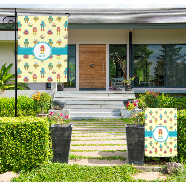 Robot Large Garden Flag - LIFESTYLE