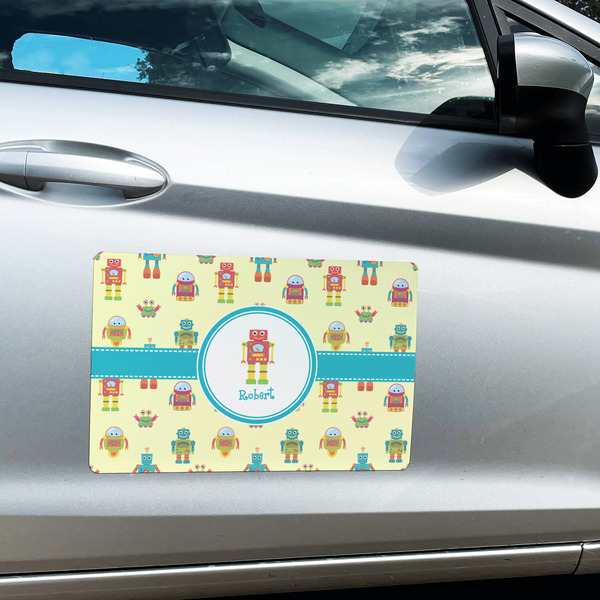 Robot Large Rectangle Car Magnets- In Context