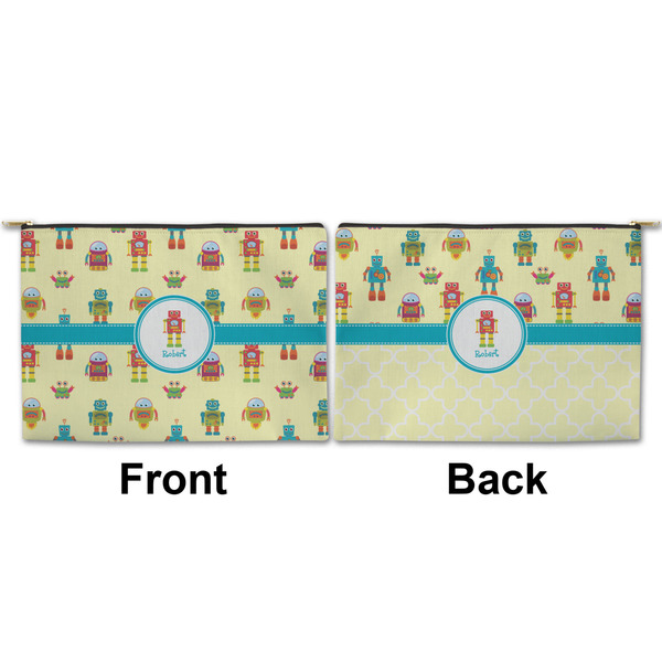 Robot Large Zipper Pouch Approval (Front and Back)