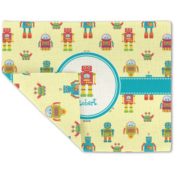 Robot Double-Sided Linen Placemat - Single w/ Name or Text