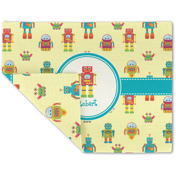 Custom Robot Double-Sided Linen Placemat - Single w/ Name or Text