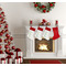 Robot Linen Stocking w/Red Cuff - Fireplace (LIFESTYLE)