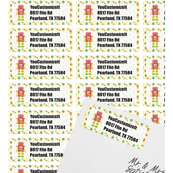 Robot Mailing Label on Envelope - Multiple Labels