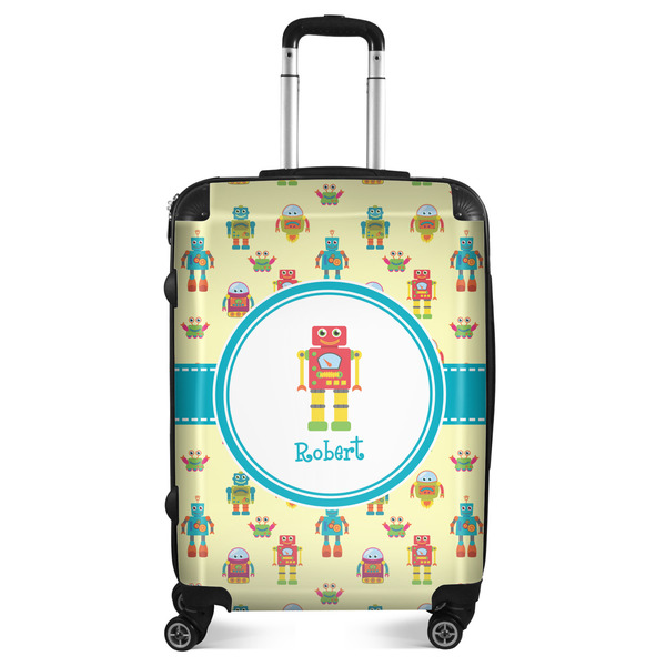 Custom Robot Suitcase - 24" Medium - Checked (Personalized)
