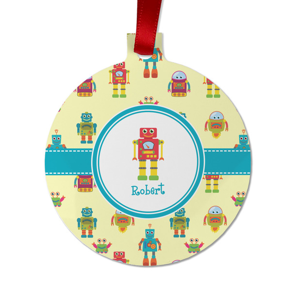 Robot Metal Ball Ornament - Front