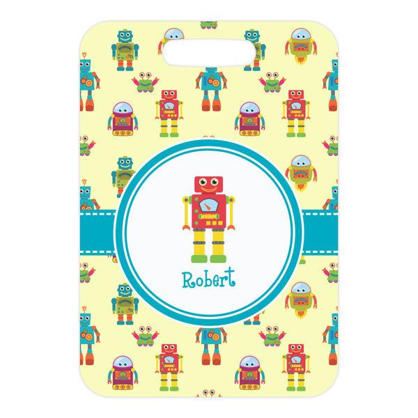 Robot Metal Luggage Tag - Front Without Strap