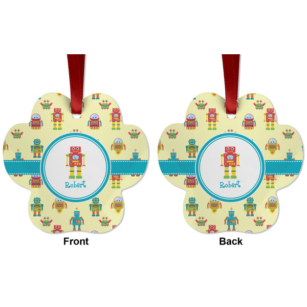 Robot Metal Paw Ornament - Front and Back