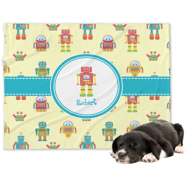 Custom Robot Dog Blanket - Large (Personalized)