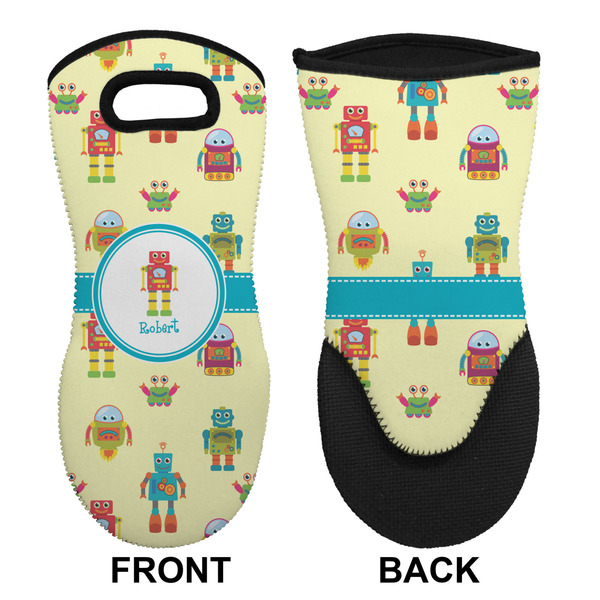 Robot Neoprene Oven Mitt (Front & Back)