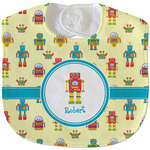 Robot Velour Baby Bib w/ Name or Text