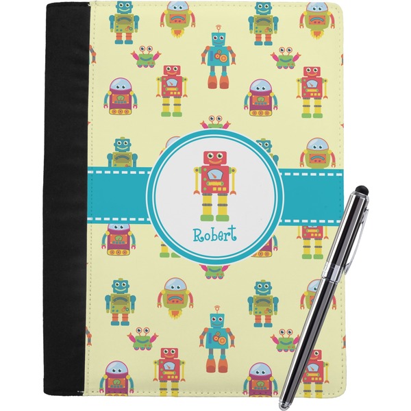 Custom Robot Notebook Padfolio - Large w/ Name or Text