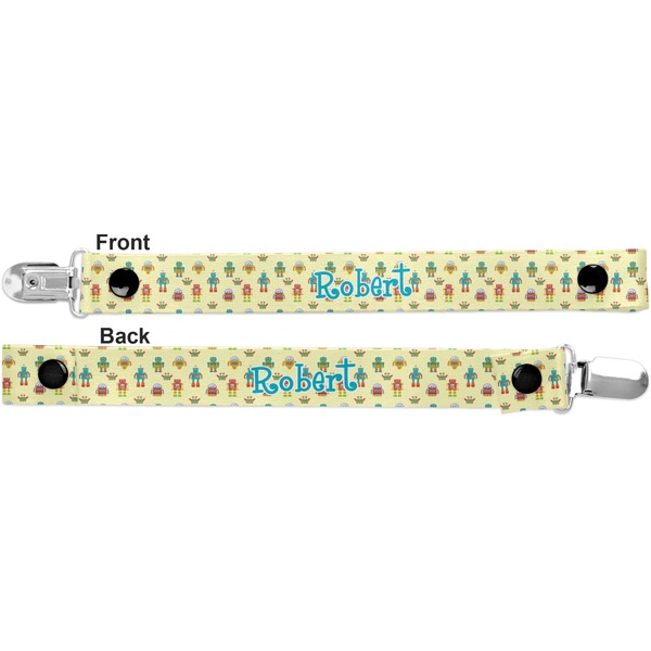 Robot Pacifier Clip - Front and Back