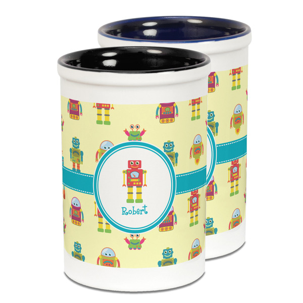 Custom Robot Ceramic Pencil Holder - Large