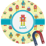 Robot Round Fridge Magnet (Personalized)