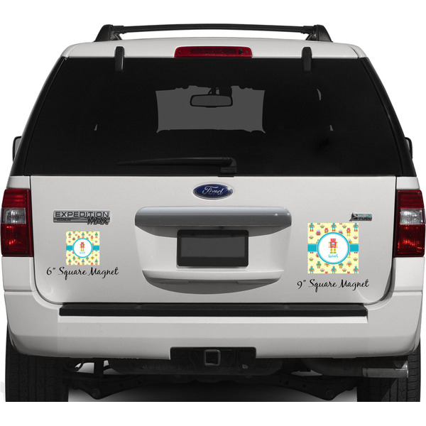 Robot Personalized Square Car Magnets on Ford Explorer