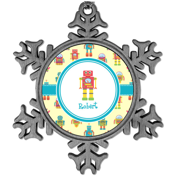 Custom Robot Vintage Snowflake Ornament (Personalized)