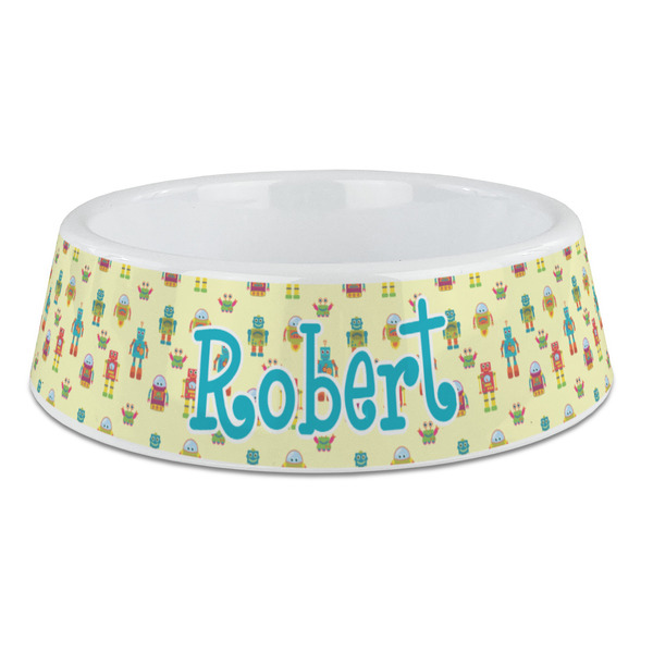 Custom Robot Plastic Dog Bowl - Large (Personalized)