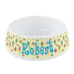 Robot Plastic Dog Bowl - Small (Personalized)