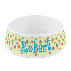 Robot Plastic Dog Bowl - Small (Personalized)