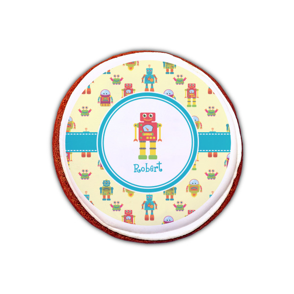 Robot Printed Icing Circle - XSmall - On Cookie