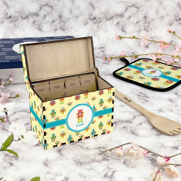Robot Recipe Box - Full Color - In Context