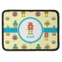 Robot Iron On Rectangle Patch w/ Name or Text