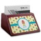 Robot Red Mahogany Business Card Holder - Angle