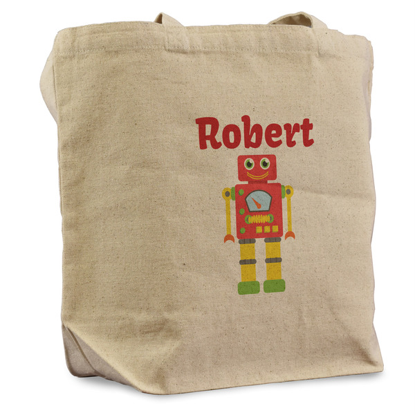 Custom Robot Reusable Cotton Grocery Bag - Single (Personalized)