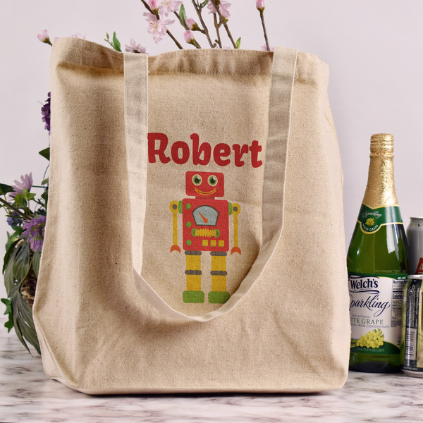 Robot Reusable Cotton Grocery Bag - In Context