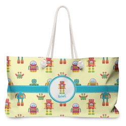 Robot Large Tote Bag with Rope Handles (Personalized)