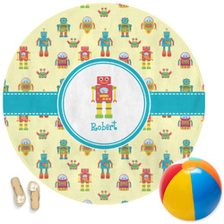 Robot Round Beach Towel (Personalized)