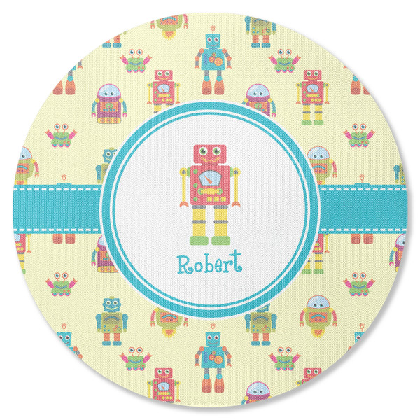 Custom Robot Round Rubber Backed Coaster (Personalized)
