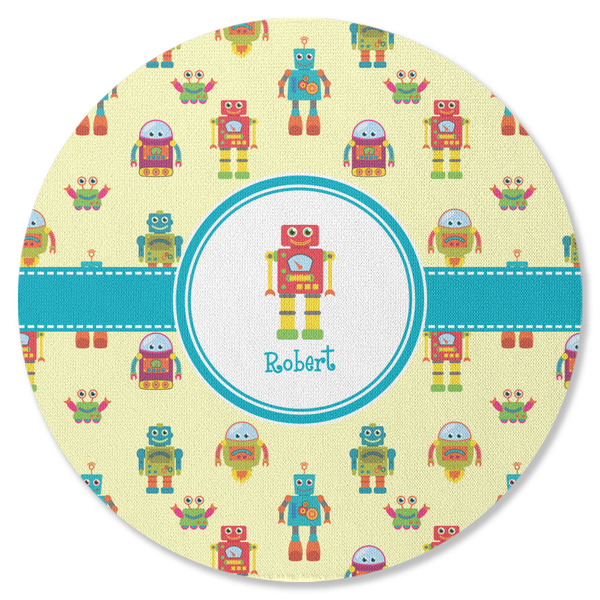 Custom Robot Round Rubber Backed Coaster (Personalized)