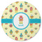 Robot Round Rubber Backed Coaster (Personalized)
