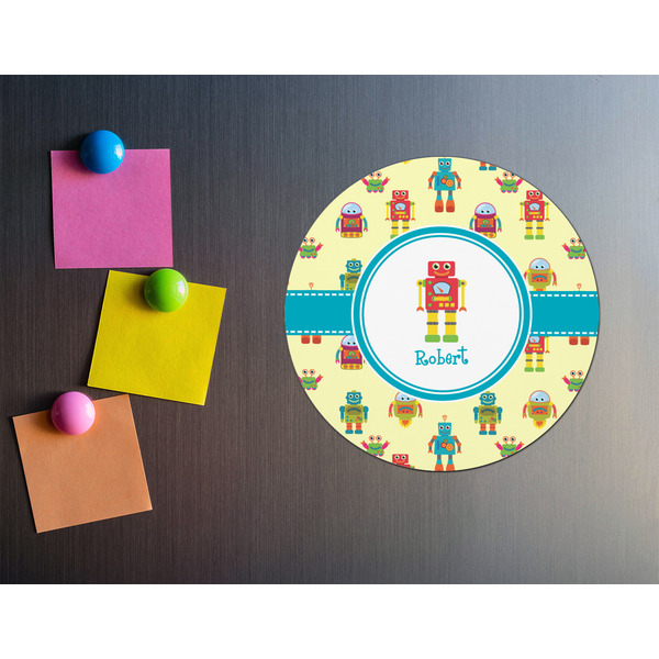 Robot Round Fridge Magnet - LIFESTYLE