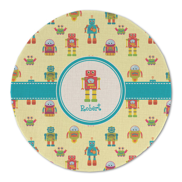 Robot Round Linen Placemats - FRONT (Double Sided)