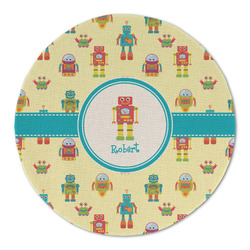 Robot Round Linen Placemat (Personalized)