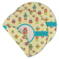 Robot Round Linen Placemat - Double Sided - Set of 4 (Personalized)