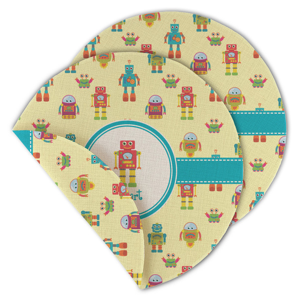 Robot Round Linen Placemats - MAIN (Double-Sided)