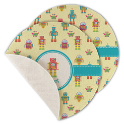 Robot Round Linen Placemat - Single Sided - Set of 4 (Personalized)