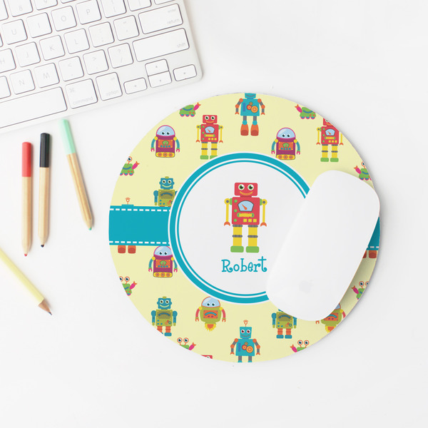 Robot Round Mousepad - LIFESTYLE 2