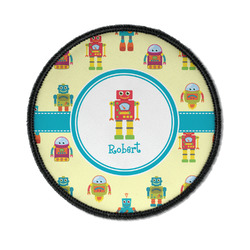 Robot Iron On Round Patch w/ Name or Text