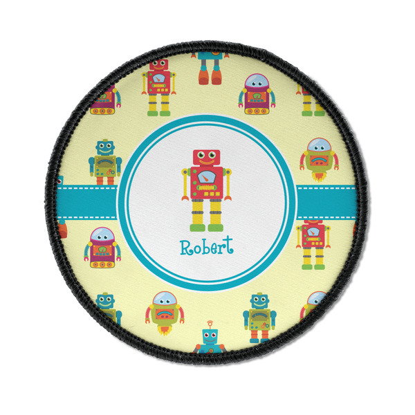 Custom Robot Iron On Round Patch w/ Name or Text