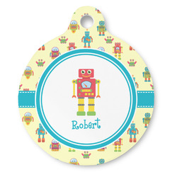 Robot Round Pet ID Tag (Personalized)