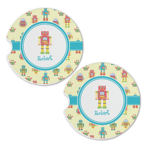 Robot Sandstone Car Coasters - Set of 2