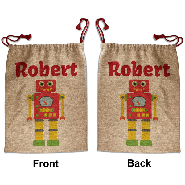 Custom Robot Santa Sack - Front & Back (Personalized)