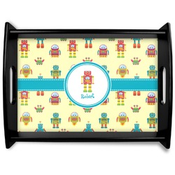 Robot Black Wooden Tray - Large (Personalized)